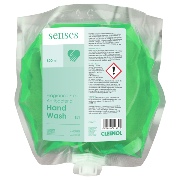 cleenol Senses-Fragrance-Free-Antibacterial-Hand-Wash-800ml-073384