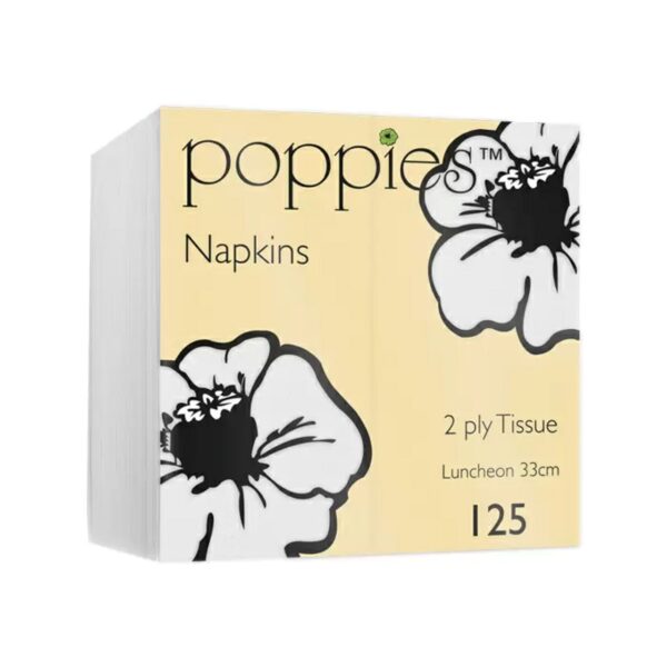 poppies white napkins